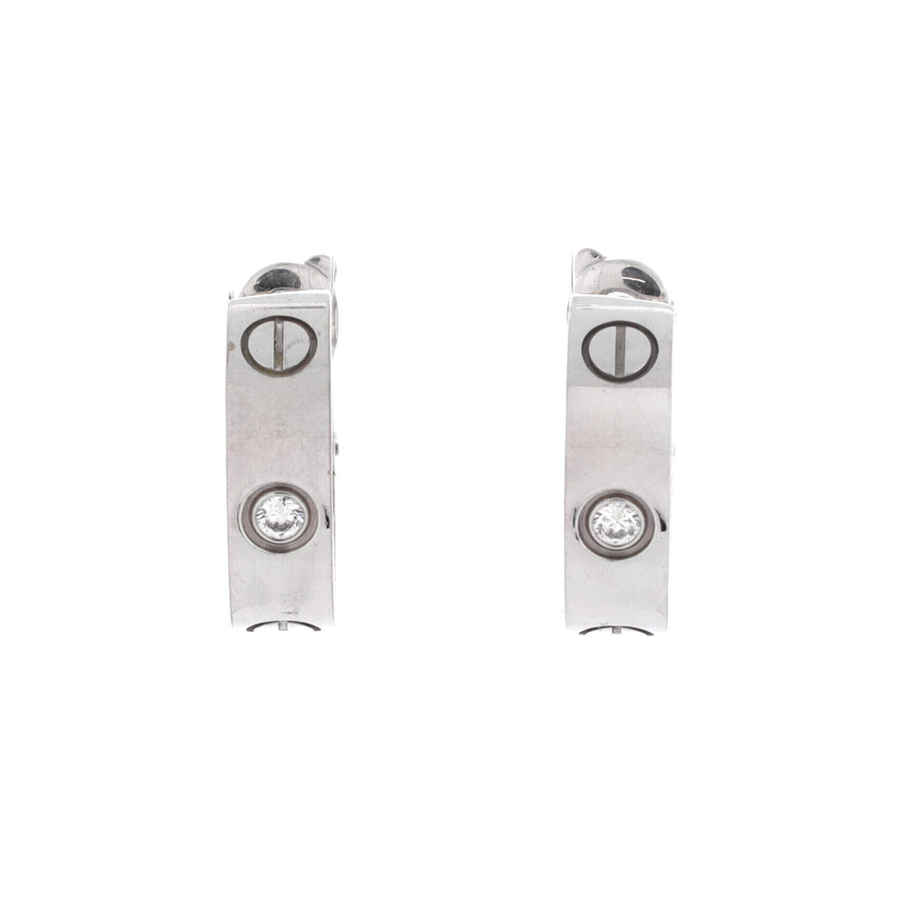 Cartier 5.5mm Love 2 Diamond Hoop Earrings